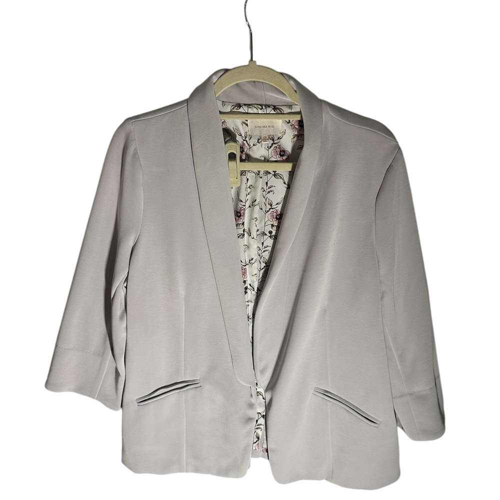 Skies Are Blue Hannah Modal Scuba Light Gray Blazer XXL Work Casual